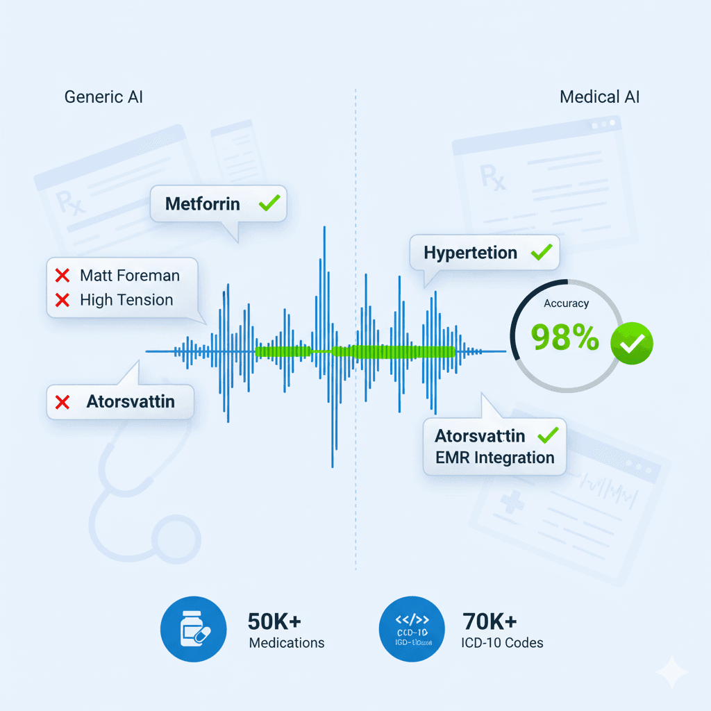 Medical Speech Recognition: 98% Accuracy for Clinical Terms