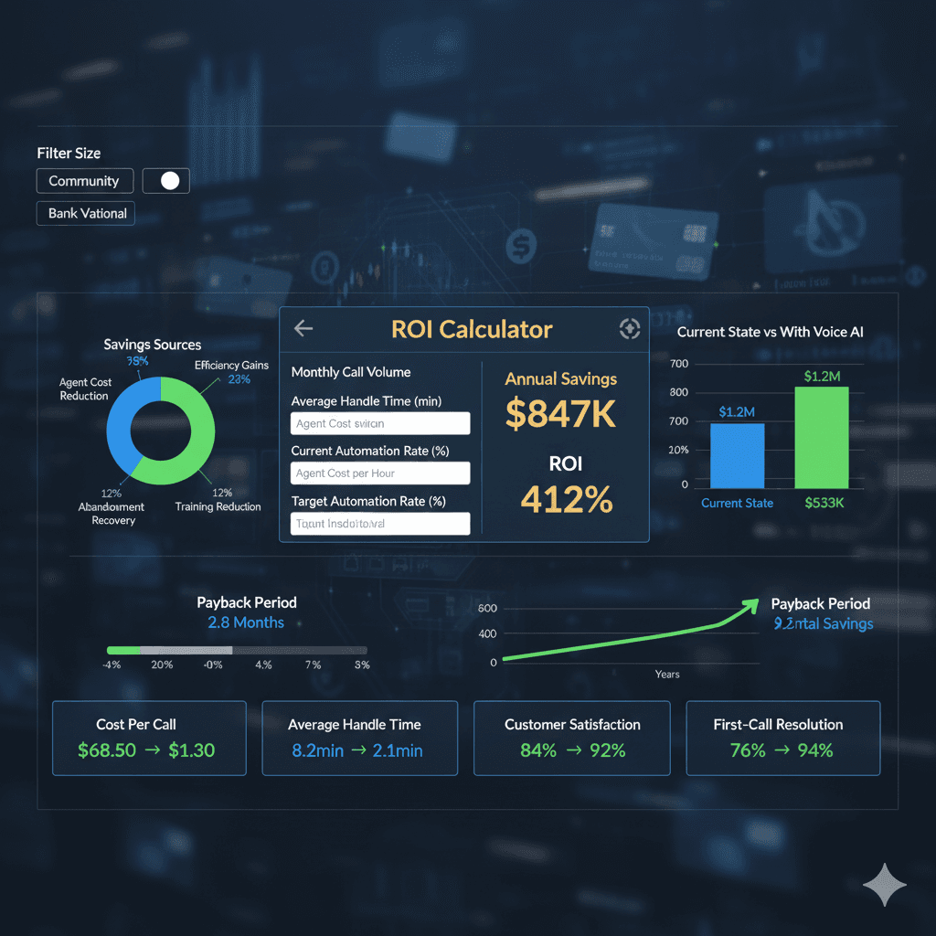 Banking ROI Calculator: $500K Annual Savings from Voice Automation